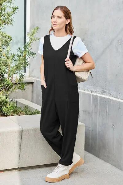 Double Take Full Size Sleeveless Straight Jumpsuit - Love Salve