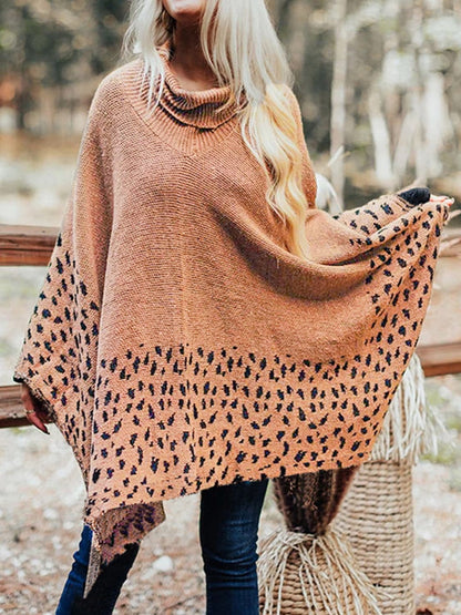 Leopard Turtleneck Poncho.