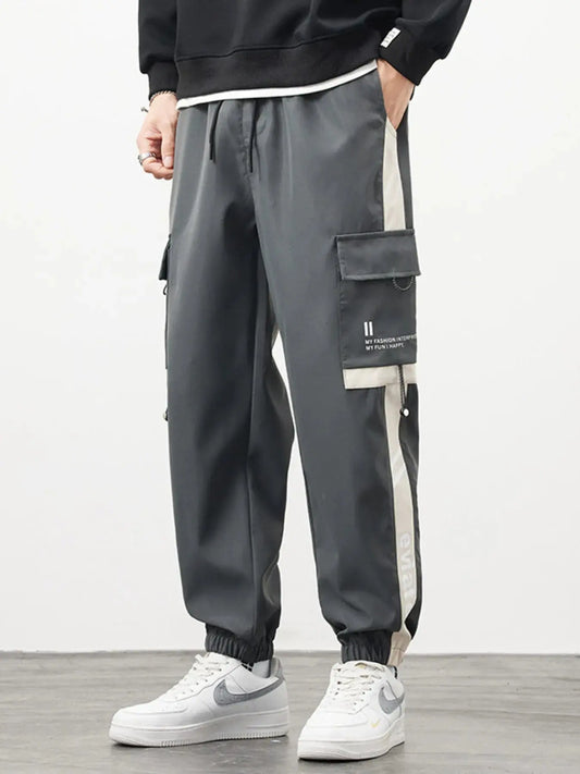 Men's Plus Size Cargo Pants with Side Stripe Simply Love