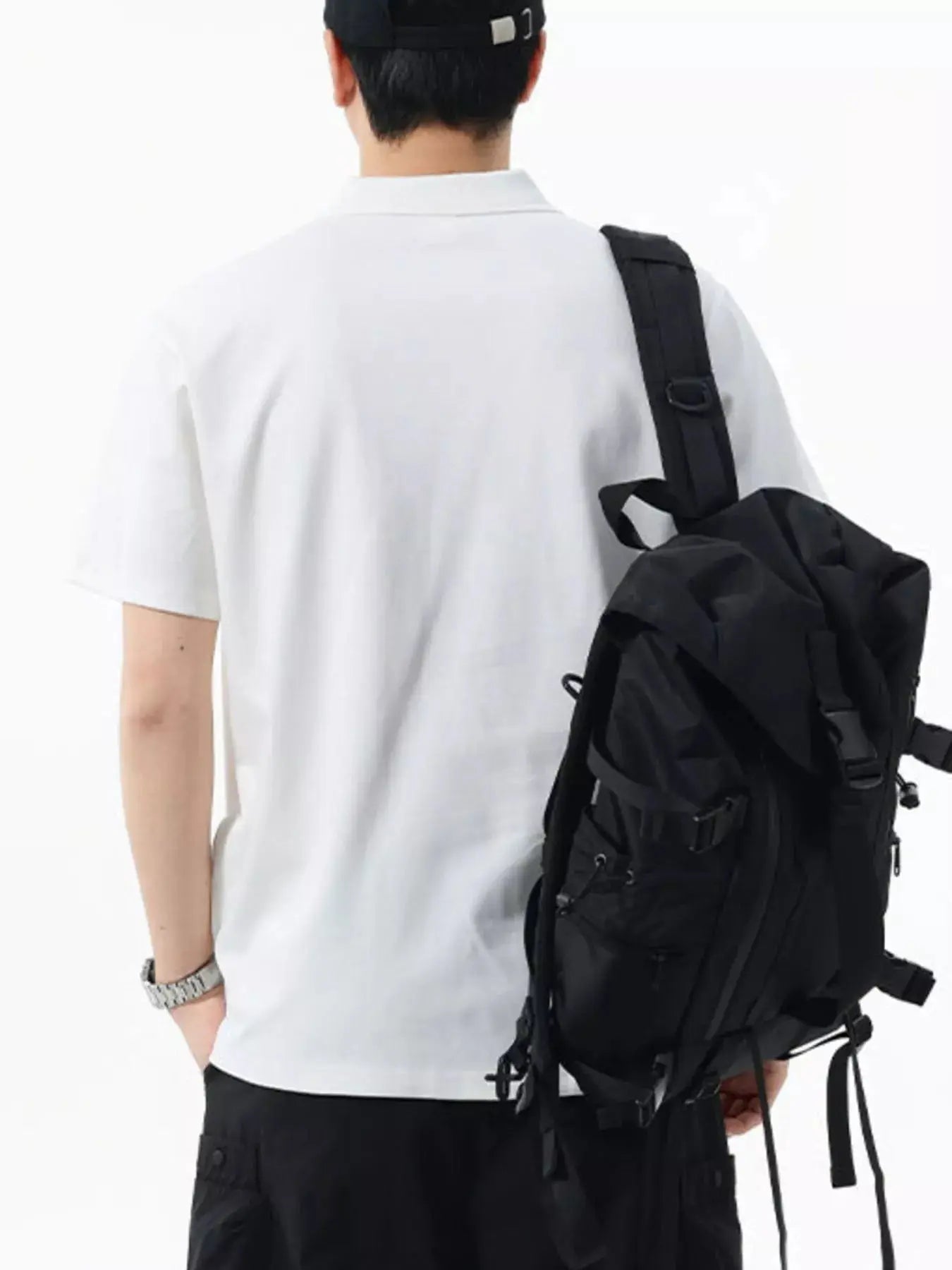Men's Full Size Solid Color Casual Polo Shirt Plus Size Simply Love