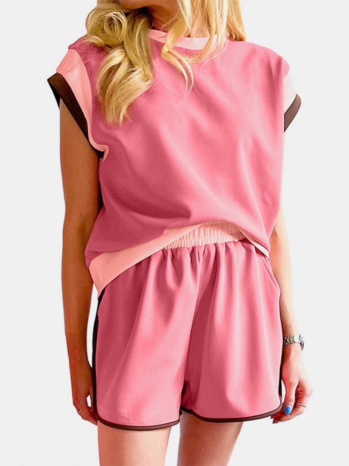 Stylish Two-Piece Top and Shorts Set - Love Salve 