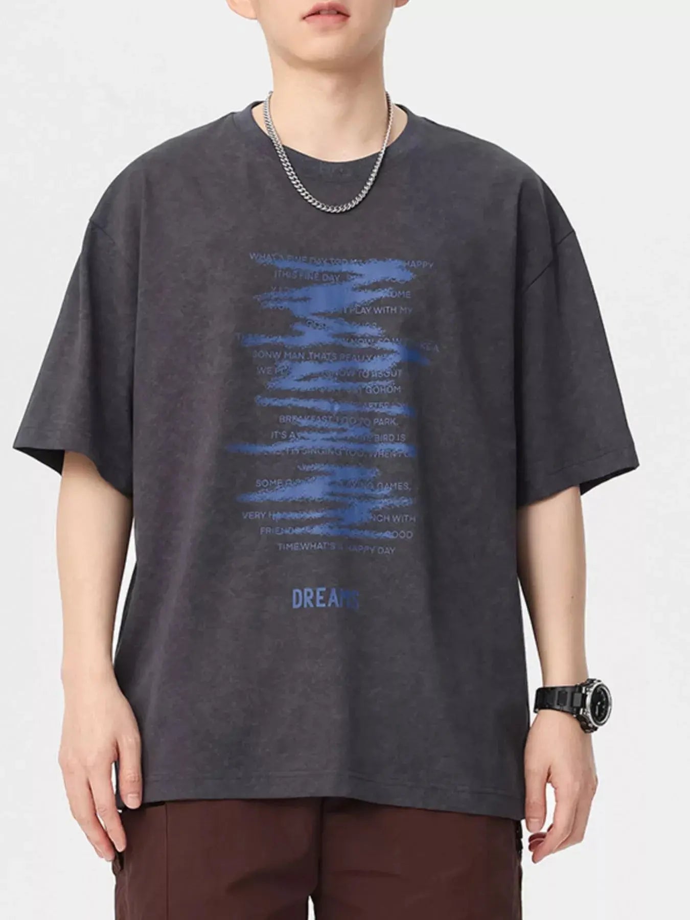 Men's Plus Size Vintage Washed Graphic Oversized T-Shirt Simply Love