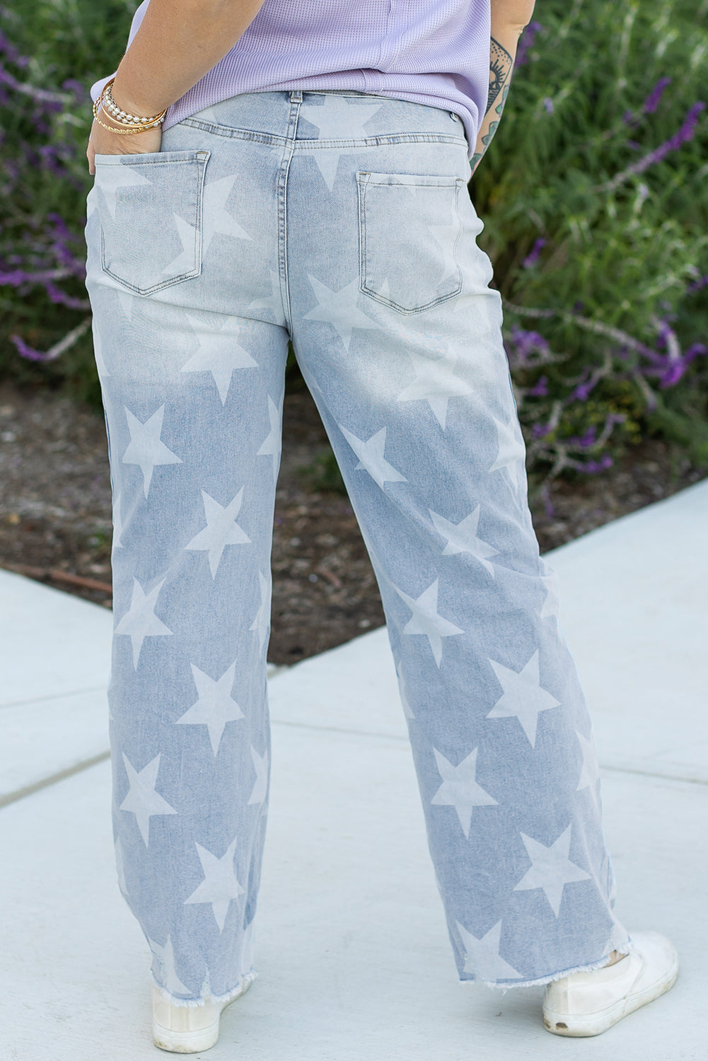 Beau blue plus size star jeans