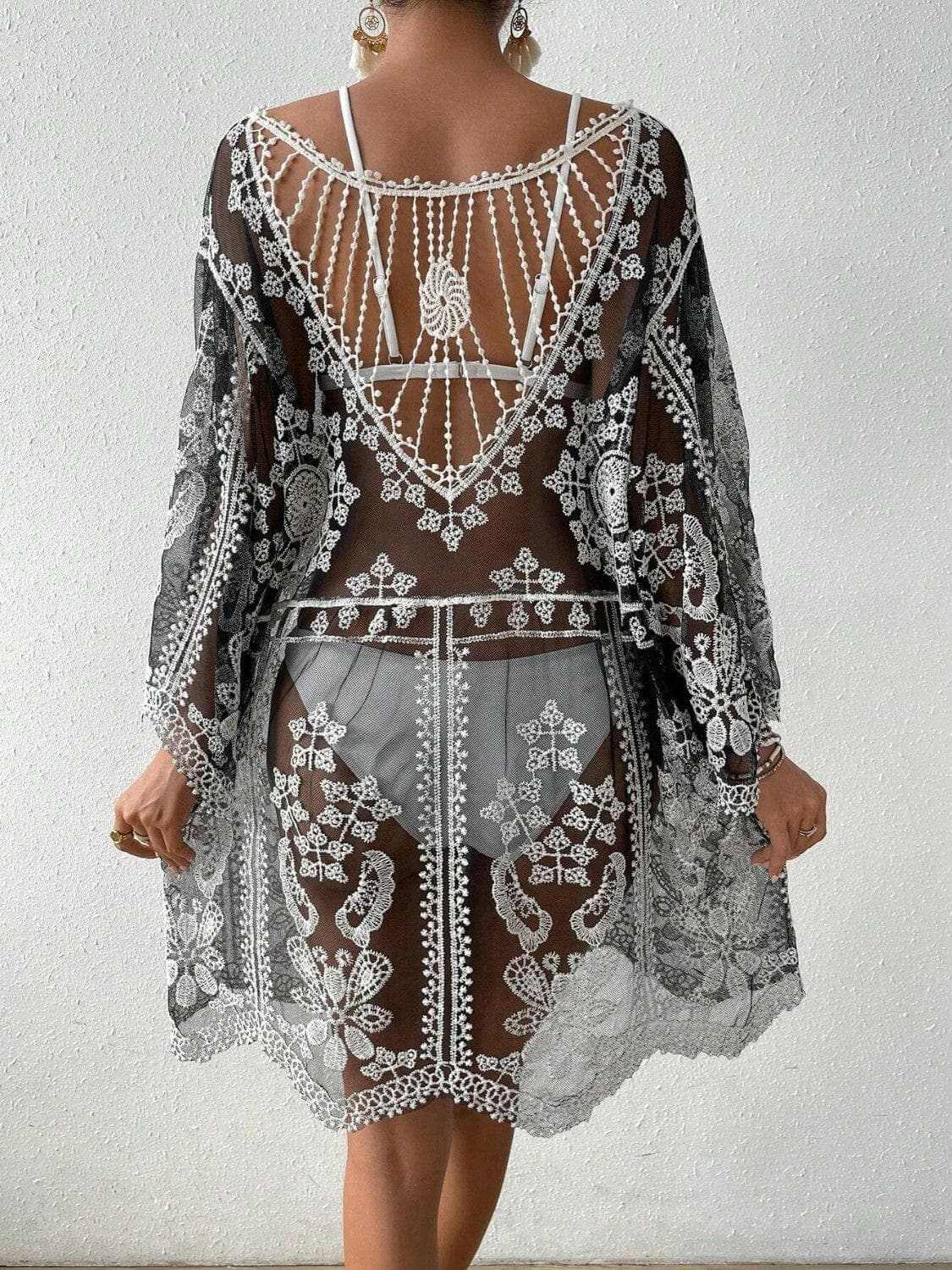 Lace Round Neck Cover-Up.