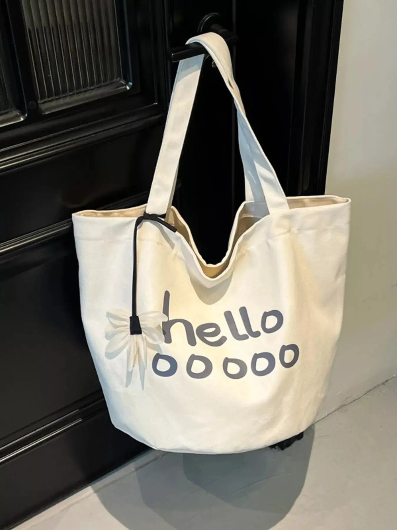 Letter Canvas Tote Bag Simply Love
