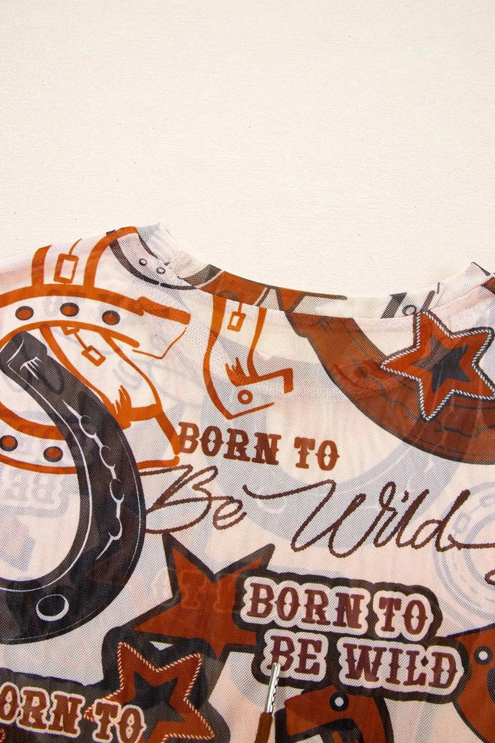 Western Horseshoe Printed Mesh Short Sleeve T Shirt Simply Love