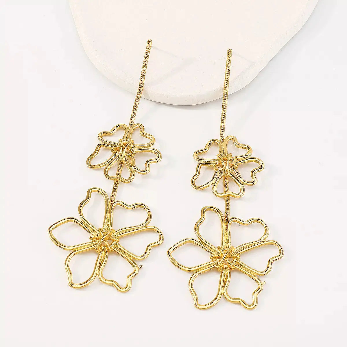 Alloy Flower Dangle Earrings Simply Love