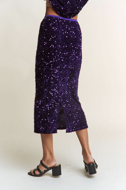 J.NNA sequin midi skirt with slit