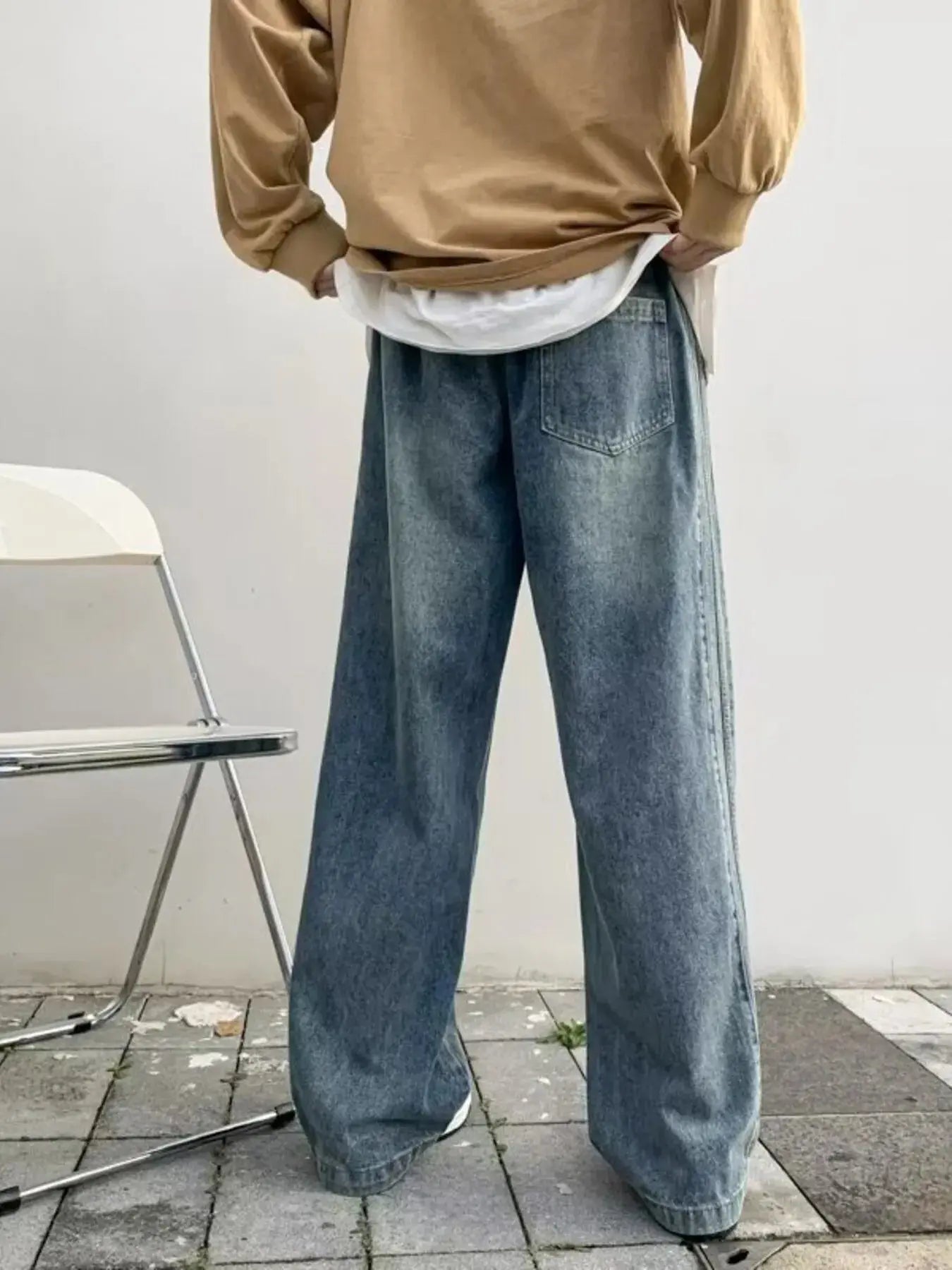 Men's Full Size Vintage Wash Wide Leg Jeans Plus Size Simply Love