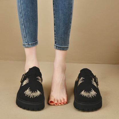 Round Toe Platform Loafers.