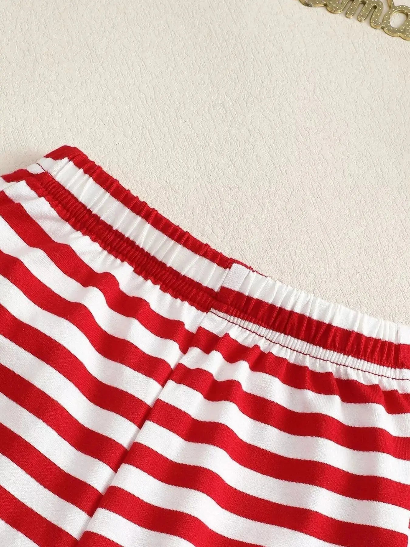 Kids Christmas Striped Pajama Set Two Piece Cotton Comfort Simply Love