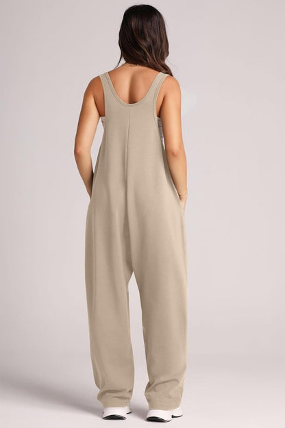 Wide Strap Jumpsuit with Pockets.