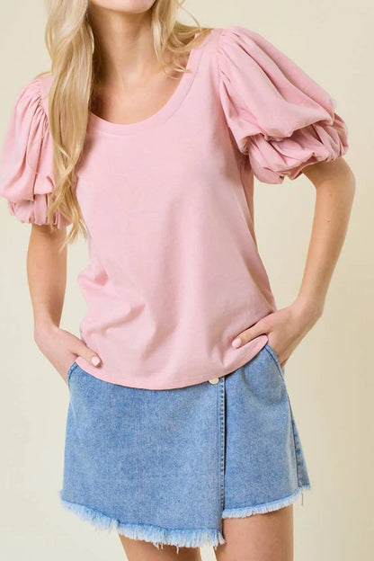 Simply Love: Bubble Sleeve Top