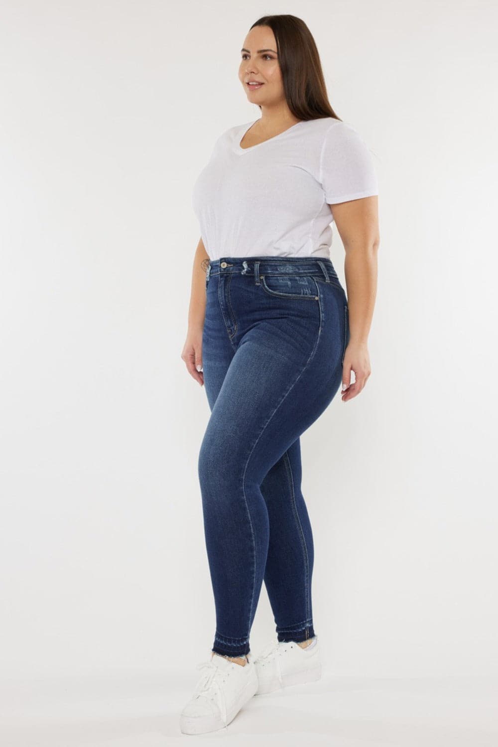 Kancan Full Size High Rise Ankle Skinny Jeans.