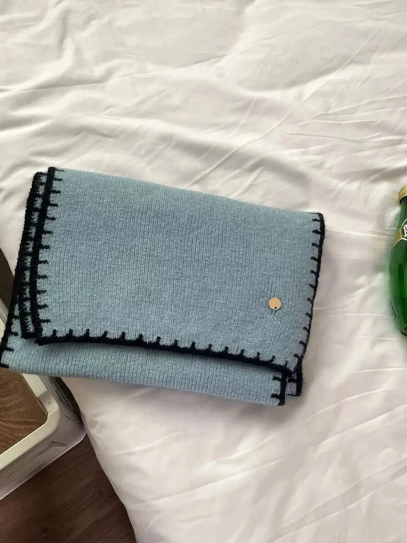 Contrast Trim Knit Scarf Simply Love