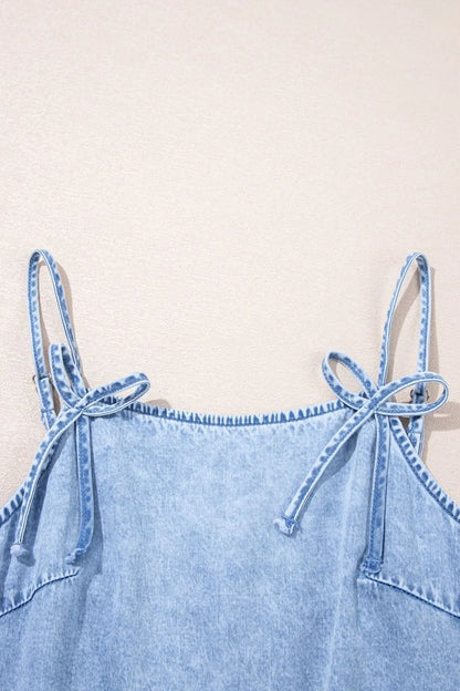 Simply Love: Denim Dress, Bow & Ruffle