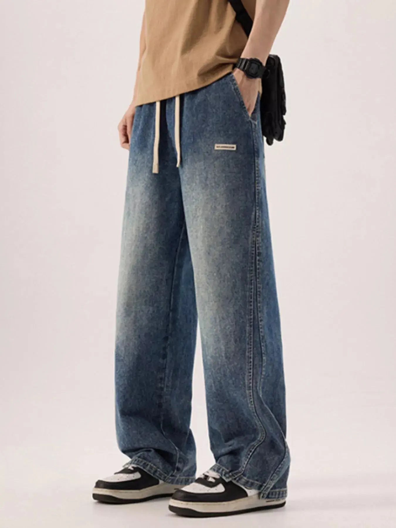 Men's Plus Size Vintage Wash Loose Fit Jeans Simply Love