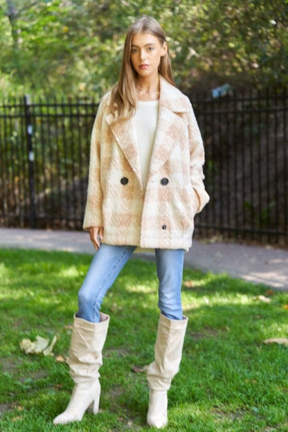 Chic Plaid Boucle Coat Jacket