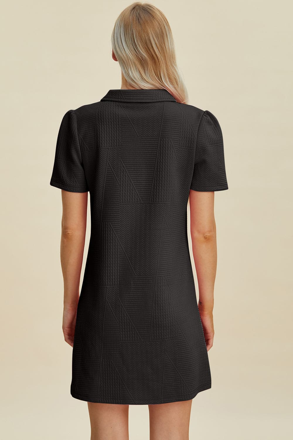 Double Take Full Size Texture Short Sleeve Dress.