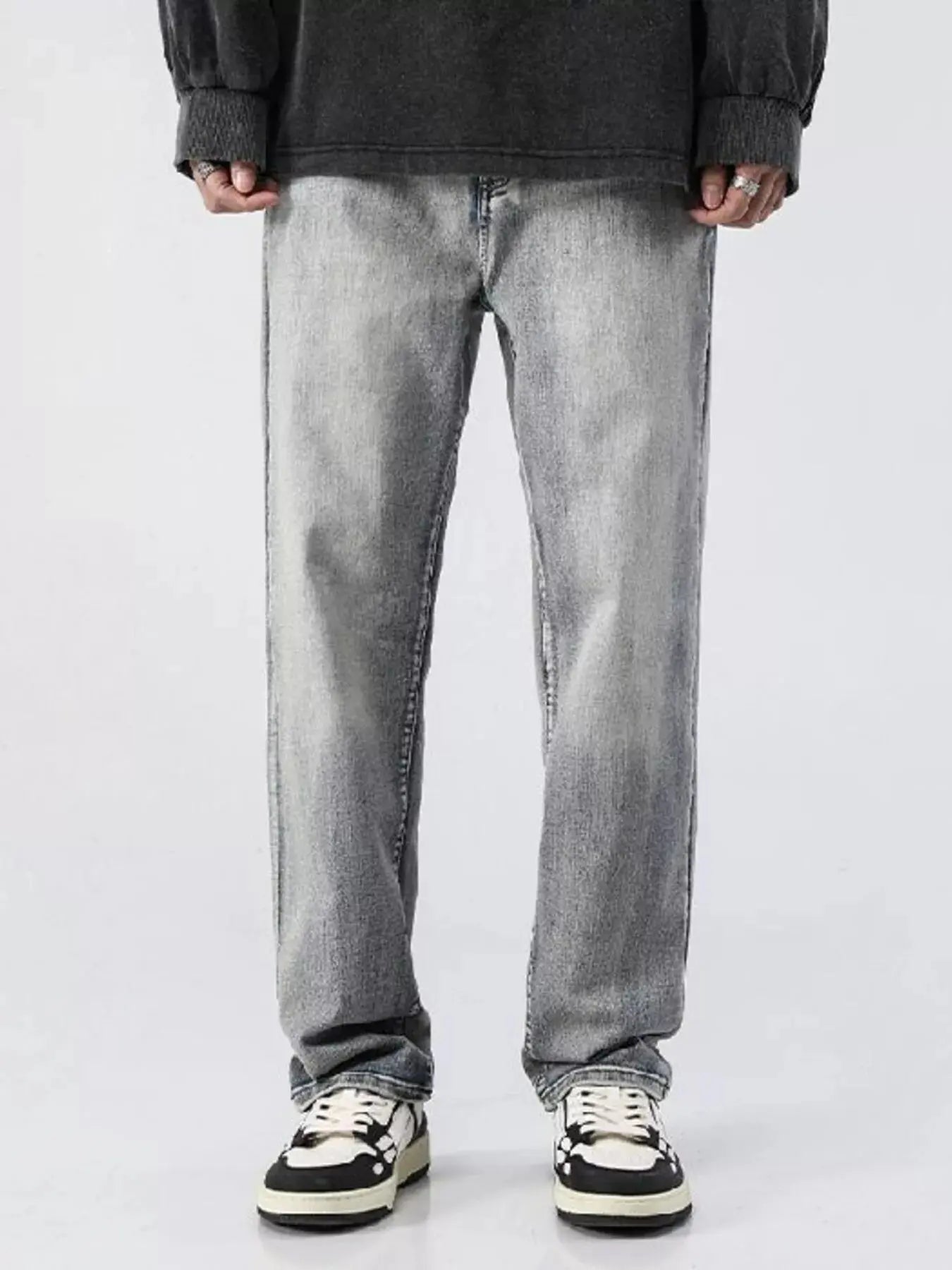 Men's Full Size Vintage Wash Loose Fit Jeans Plus Size Simply Love