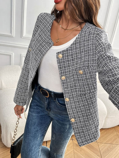 Chic Perfee plaid jacket for women