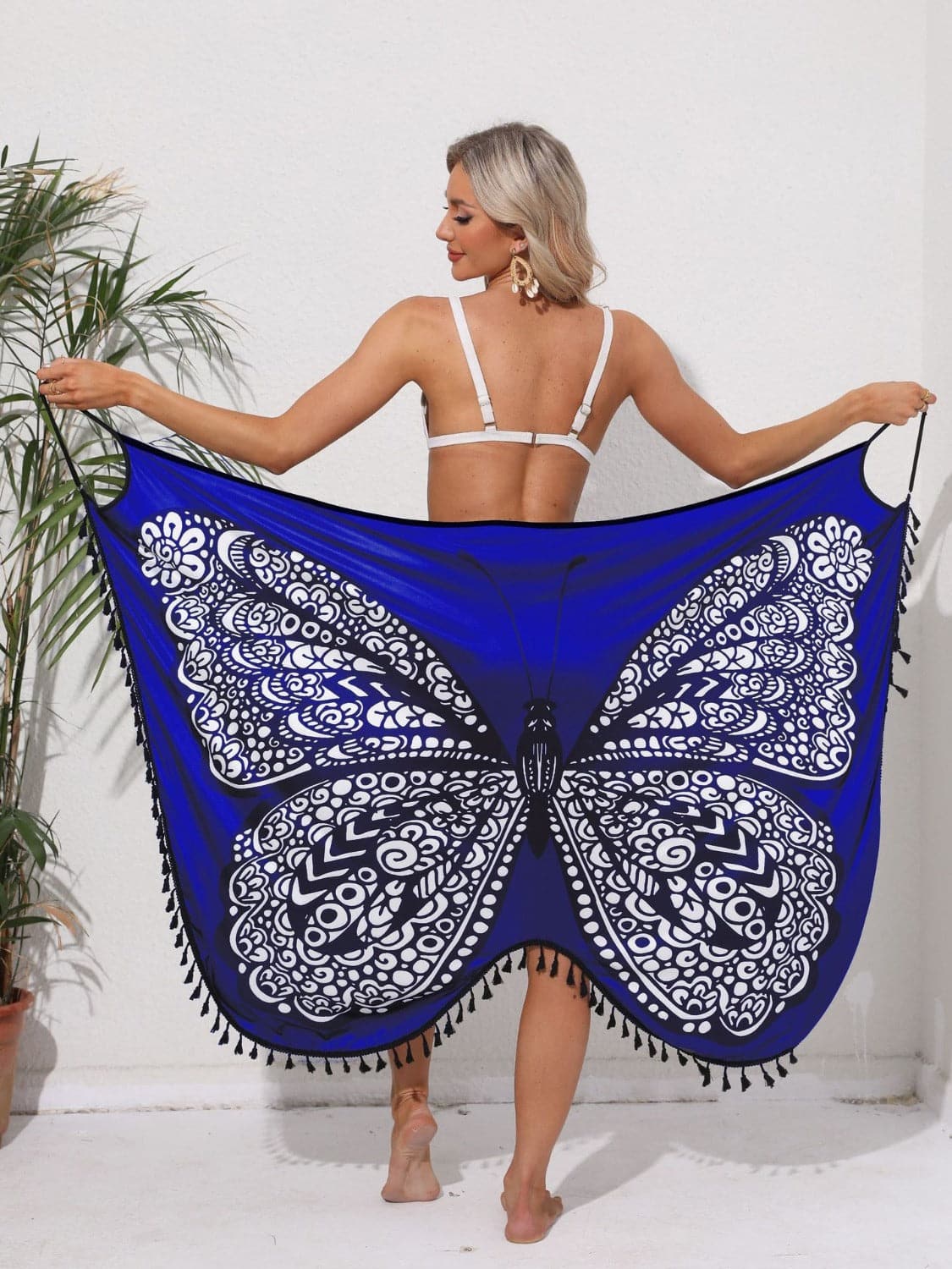 Tassel Butterfly Spaghetti Strap Cover Up.