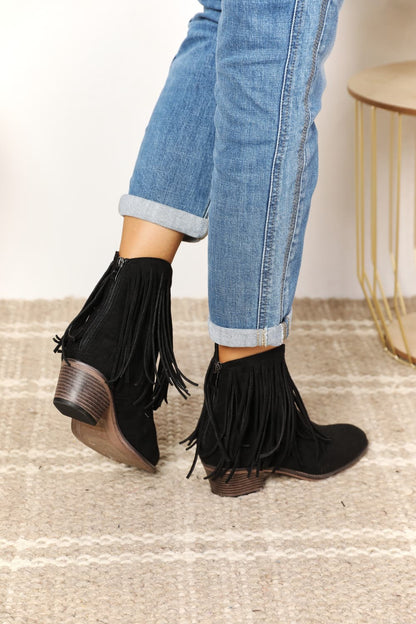 Legend Women's Fringe Cowboy Western Ankle Boots.