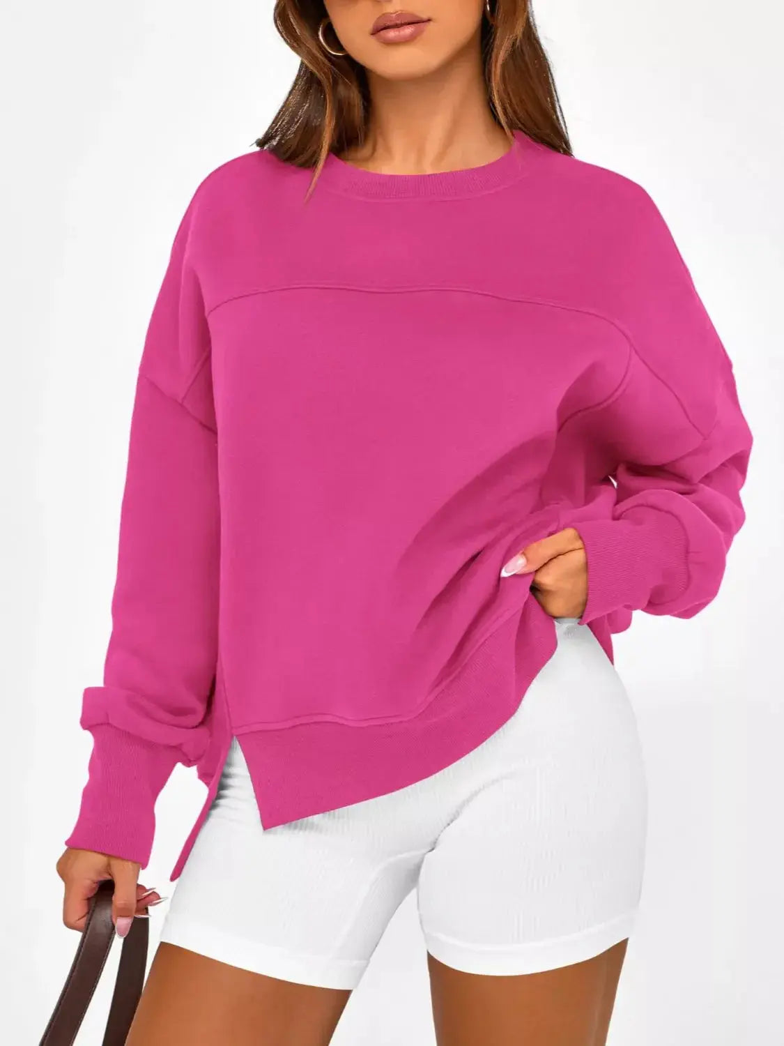 Casual Loose Side Slit Sweatshirt Simply Love