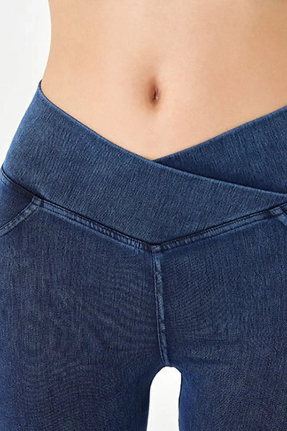 Basic Bae Asymmetrical Waist Denim Shorts with Pockets - Love Salve