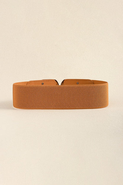 Zinc Alloy Buckle Elastic Wide Belt.