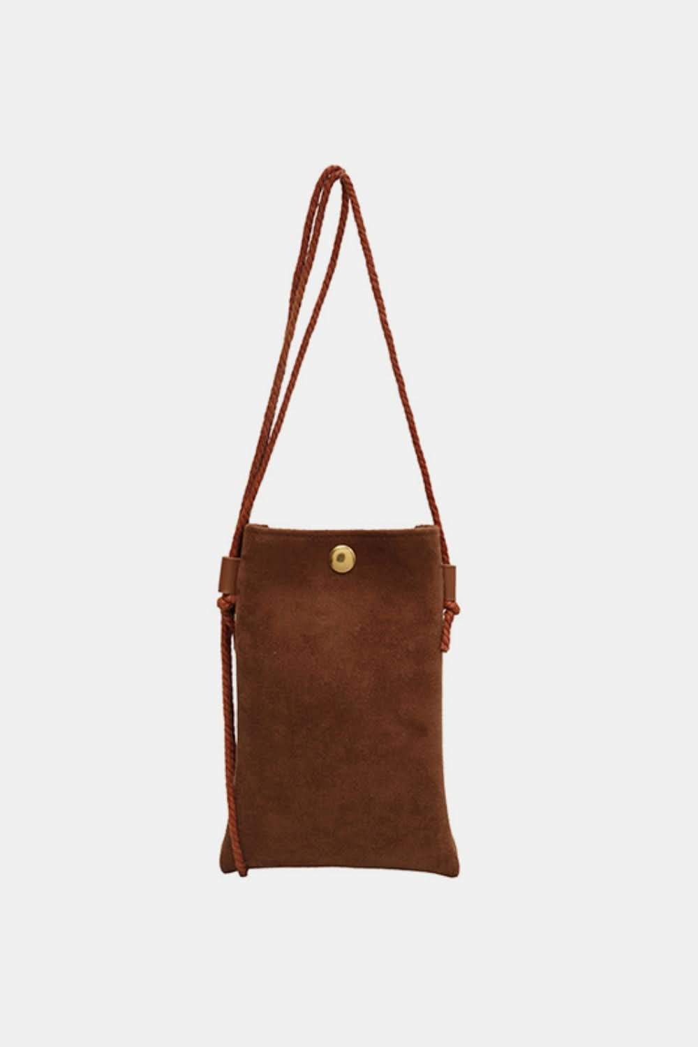 Chic mini suede crossbody bag with snap closure