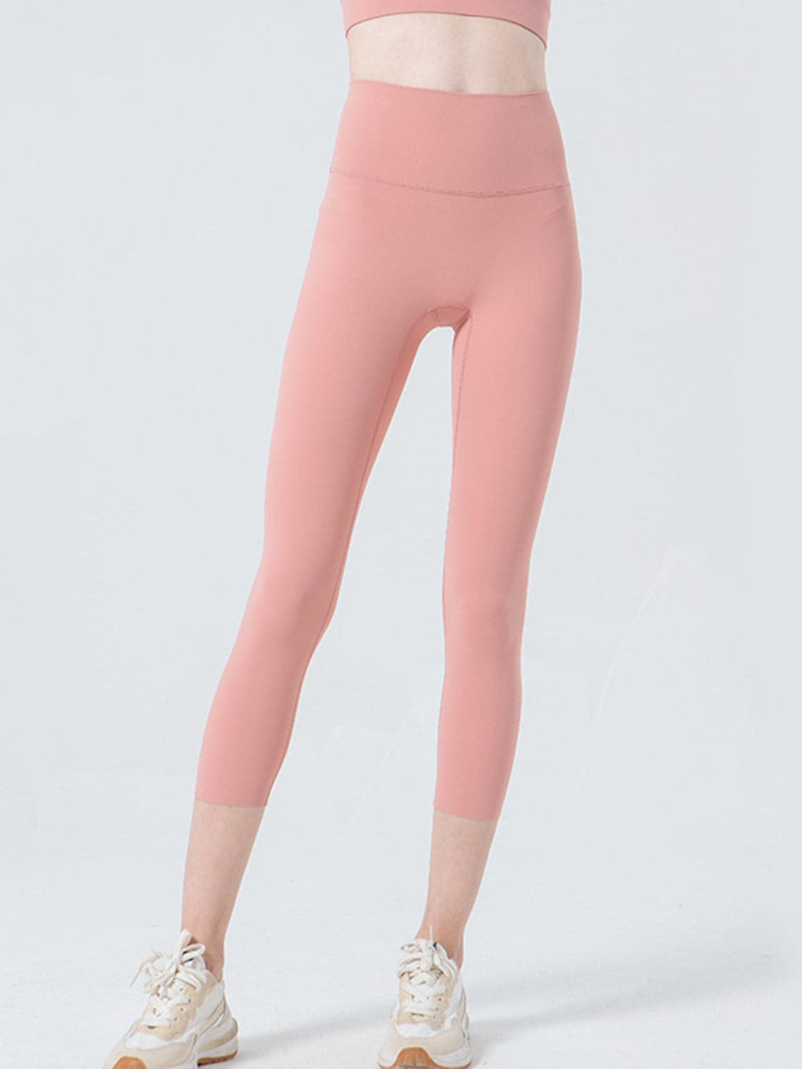 Wide Waistband Cropped Sports Leggings.