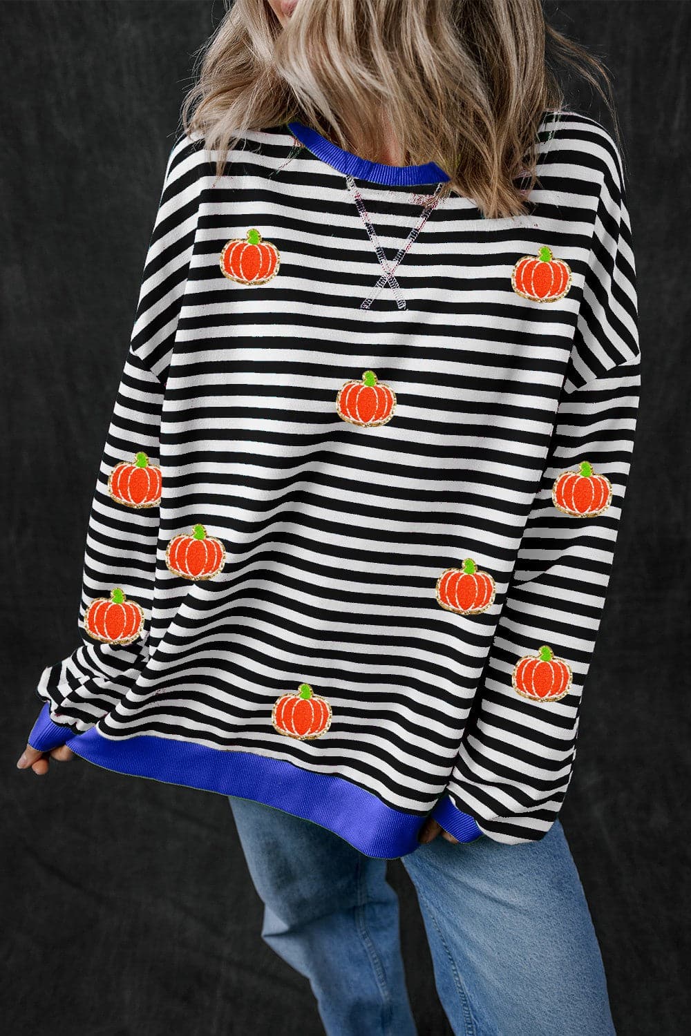 Pumpkin Striped Long Sleeve SweatshirtFeatures: Sequin
Sheer: Opaque
Stretch: Slightly stretchy
Material composition: 95% cotton, 5% elastane
Care instructions: Machine wash cold. Tumble dry low.
ImporteLove Salve Pumpkin Striped Long Sleeve SweatshirtSweatshirts & Hoodies