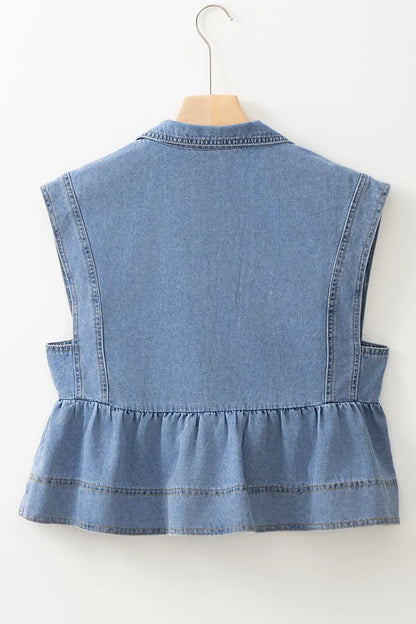 Simply Love: Denim Peplum Top