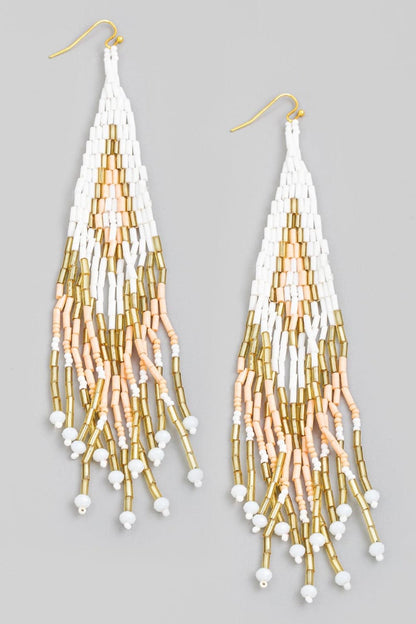 Fringe fun seed bead drop earrings