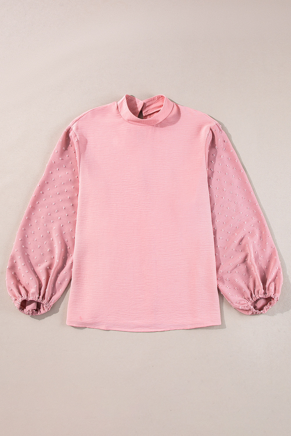 June Swiss Dot Balloon Sleeve Blouse with Keyhole Back Closure - Love Salve 