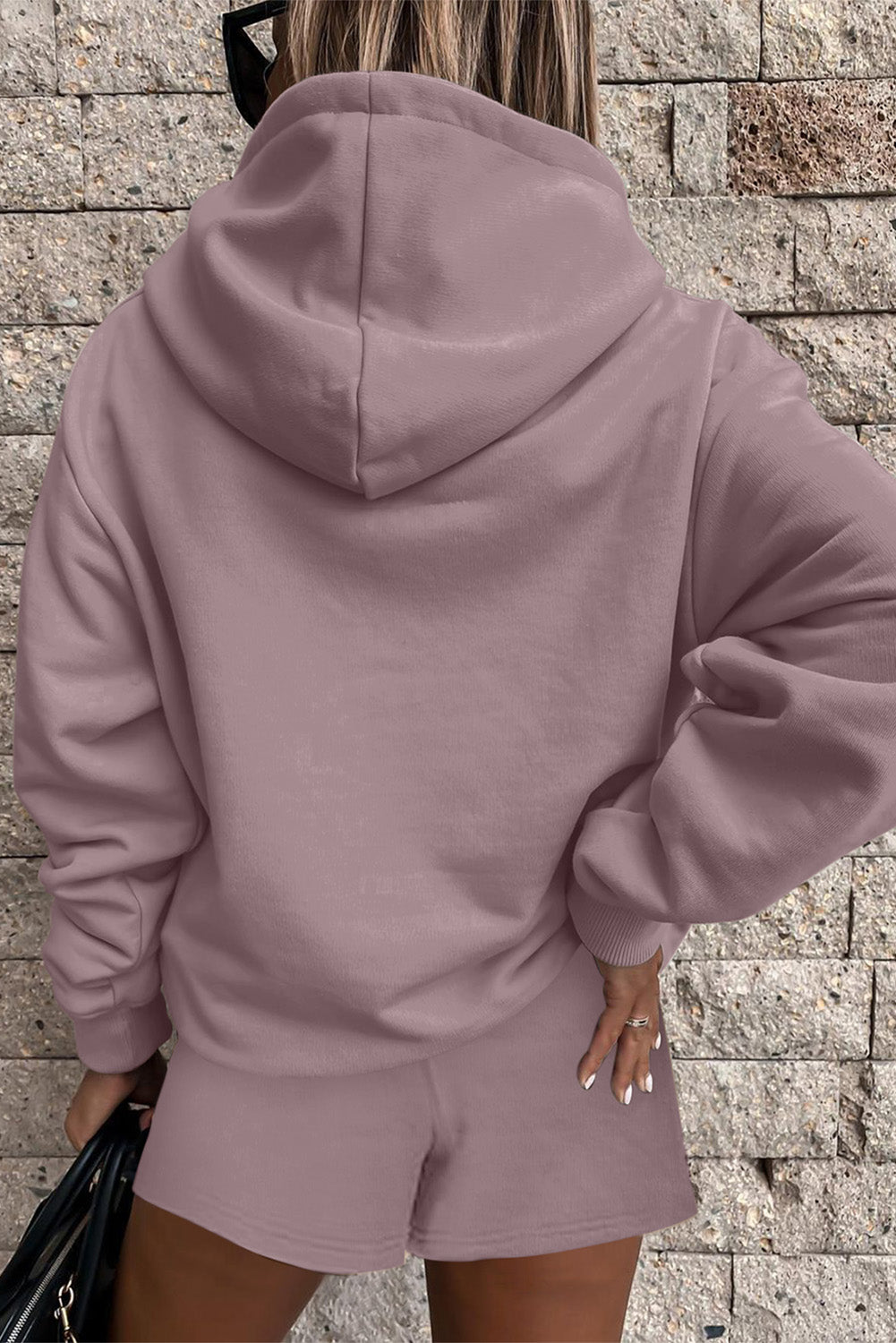 Valerian Hooded Drawstring Pullover and Casual Shorts Set for Women Dear-Lover Dropshipping
