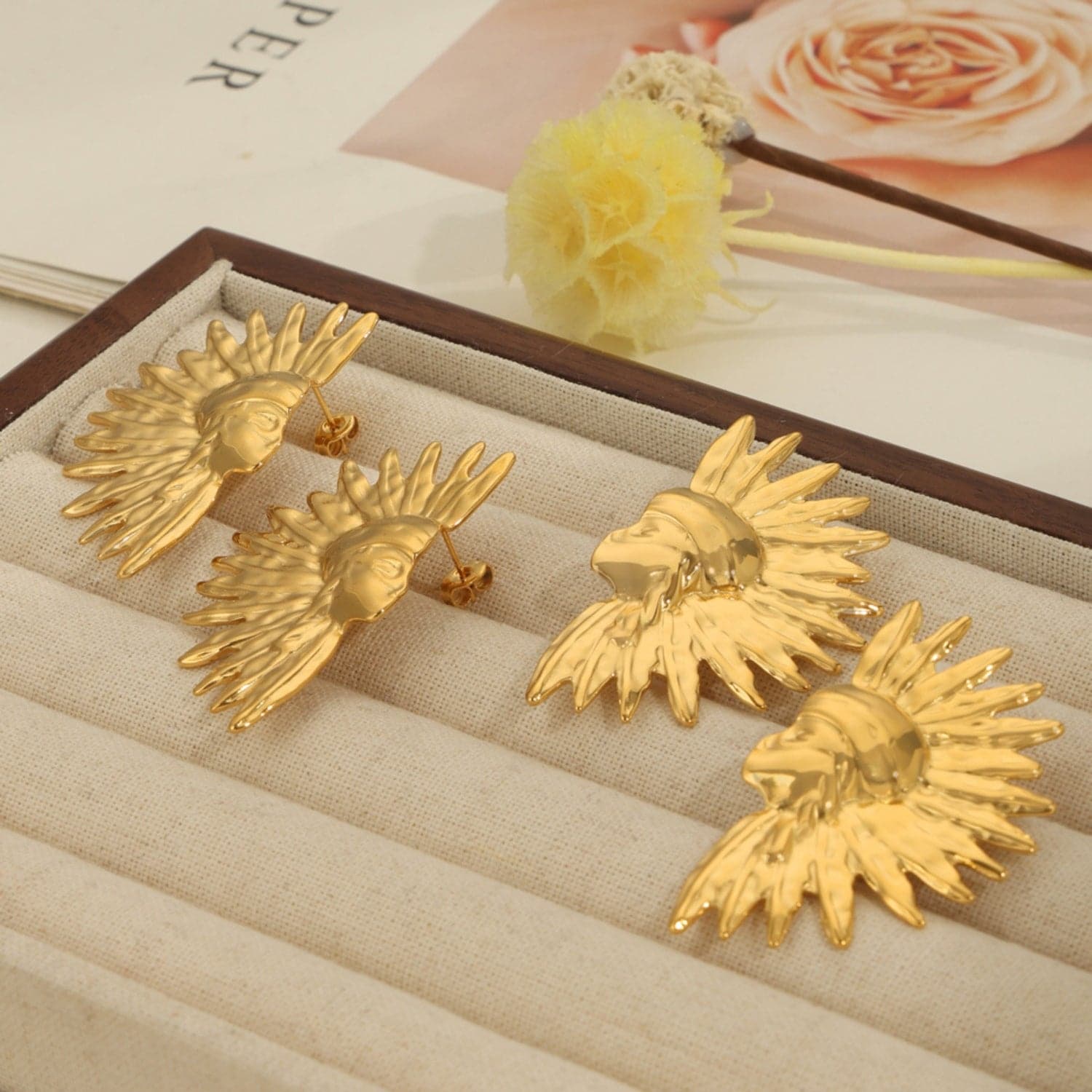 Titanium Steel Gold-Plated Earrings.