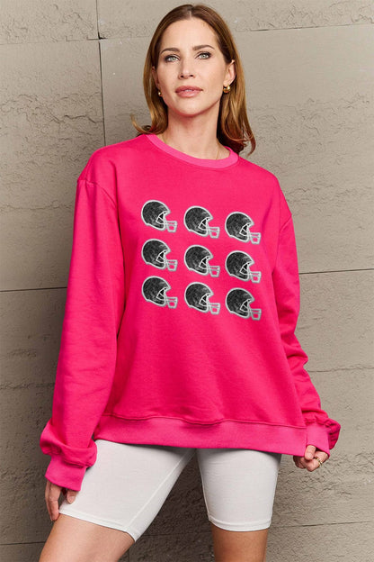 Simply Love Full Size Graphic Round Neck Sweatshirt.