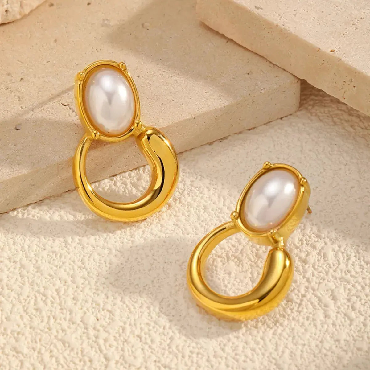 18K Gold-Plated Pearl Earrings Simply Love