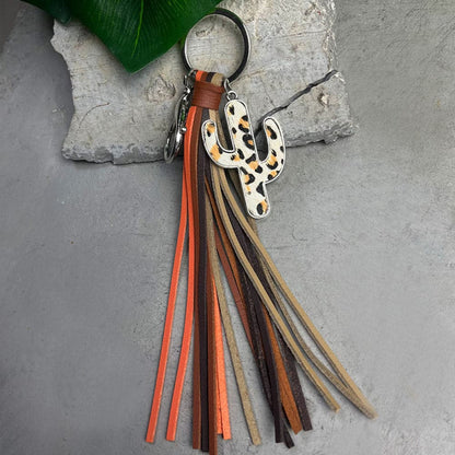 Cactus Keychain with Tassel.