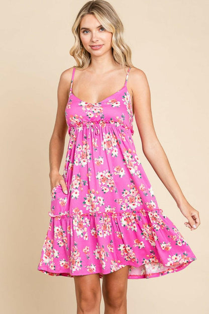 Culture Code Full Size Floral Ruffled Cami Dress.