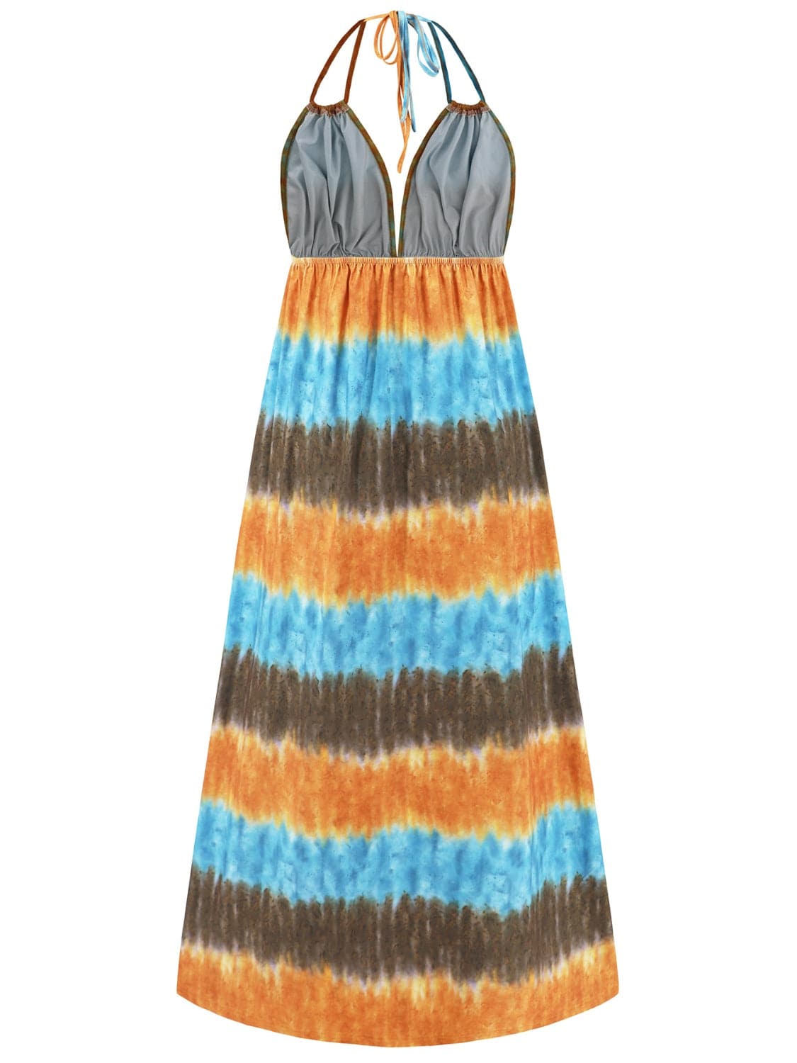 Tie-Dye Halter Neck Sleeveless Dress.