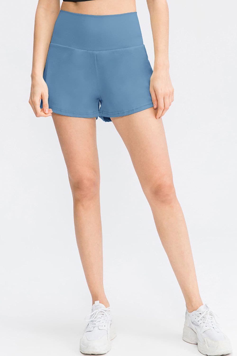 Wide Waistband Sports Shorts with Pockets.