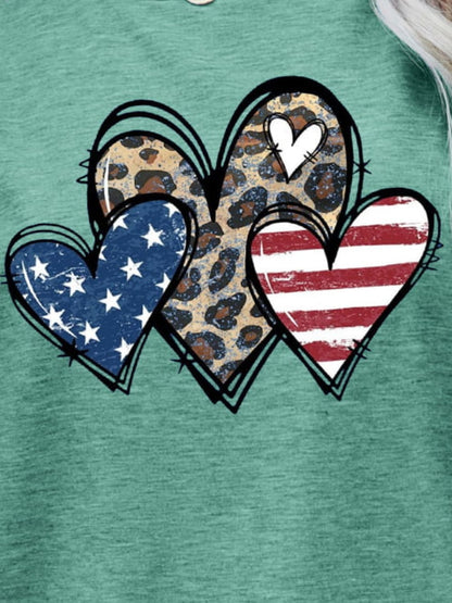 Simply Love: Patriotic Leopard Heart Tee