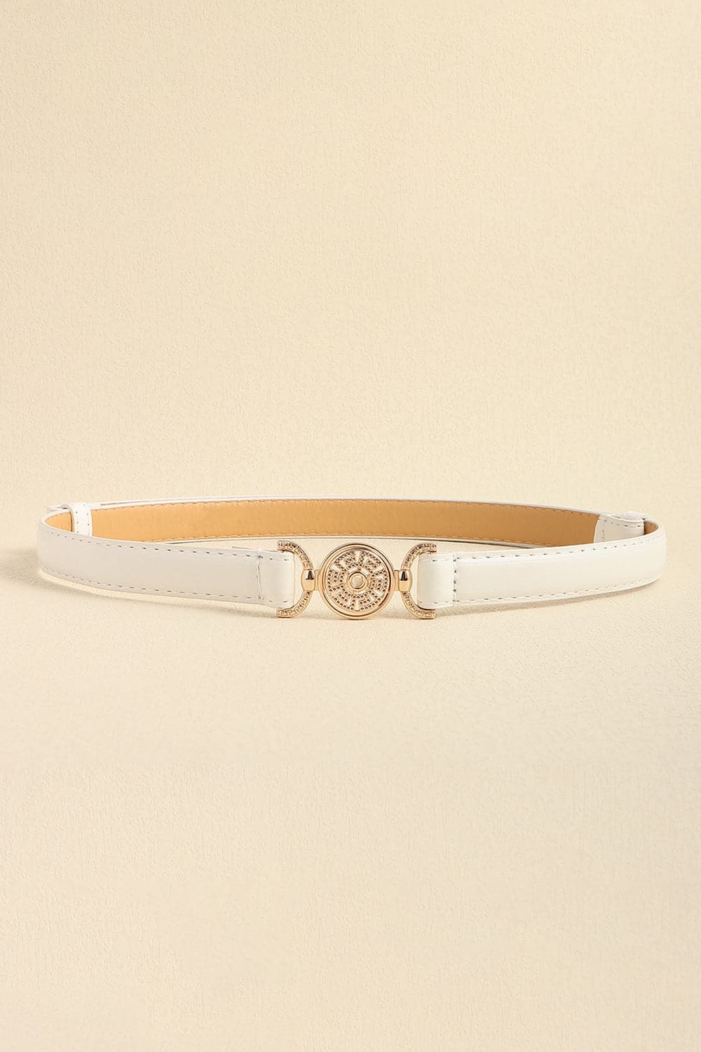 Rhinestone Decor PU Leather Belt.