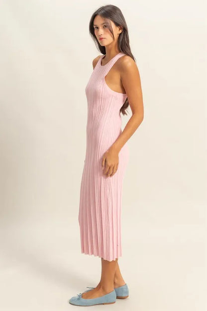 HYFVE Round Neck Bodycon Ribbed Knit Dress