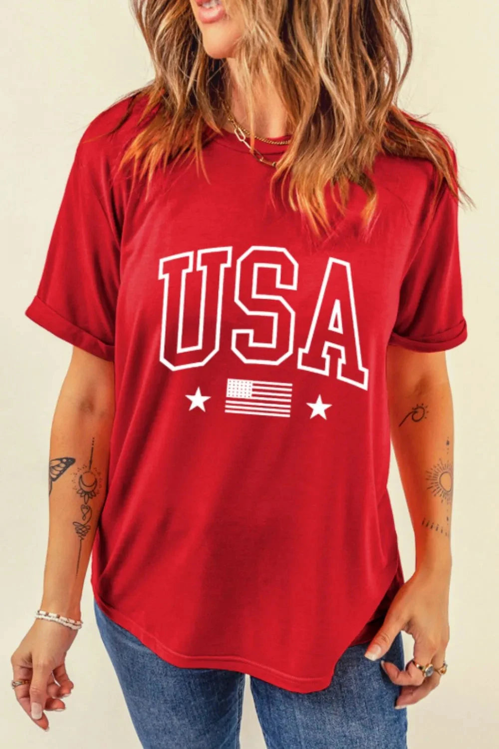 USA American Flag Crewneck T Shirt Simply Love