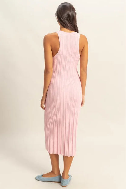HYFVE Round Neck Bodycon Ribbed Knit Dress