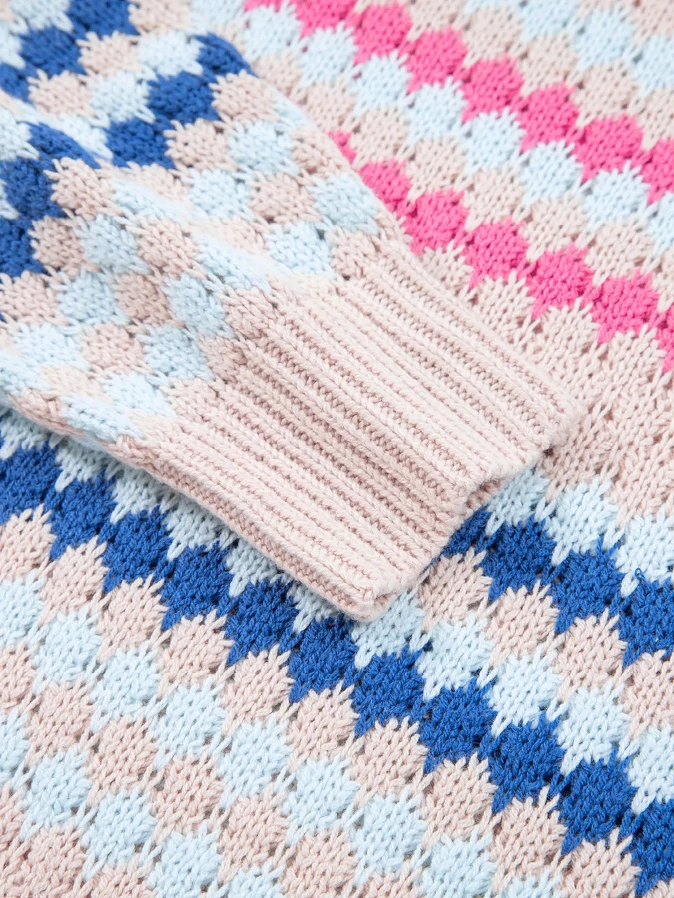 Stripe Eyelet Patterned Drop Shoulder Sweater Coco’s Tee Boutique